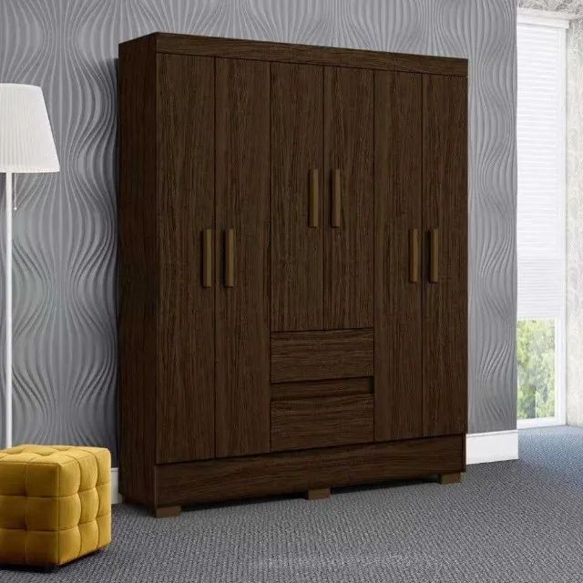 Guarda Roupa Casal 6 Portas 2 Gavetas com Pés Super Lindo Fazemos Entrega