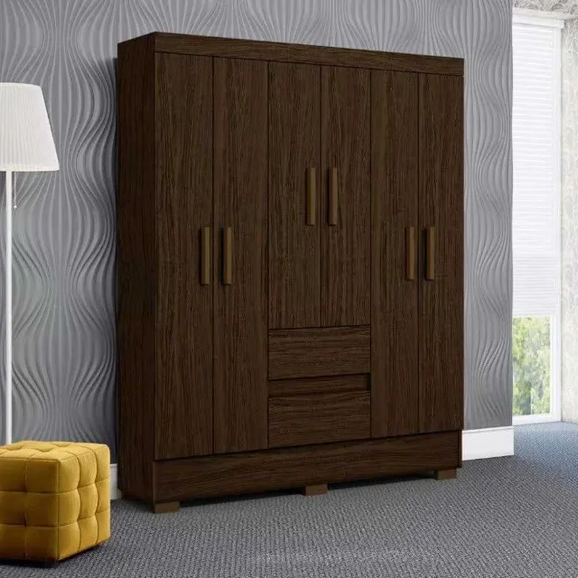 Guarda Roupa Casal 6 Portas 2 Gavetas com Pés Super Lindo Fazemos Entrega