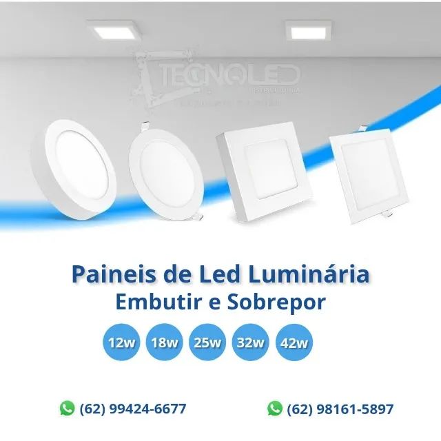Luminária Painel Led Embutir e Sobrepor Plafon Teto Promoção