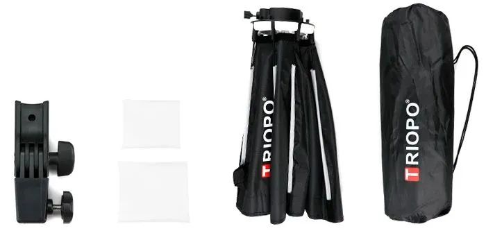 Softebox octabox 65cm com suporte para flash e tripé 2m (tudo novo) - Foto 6