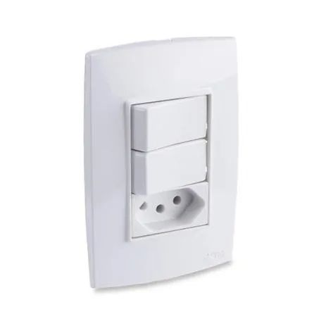 Conjunto Com 2 Interruptores E Uma Tomada Force Line