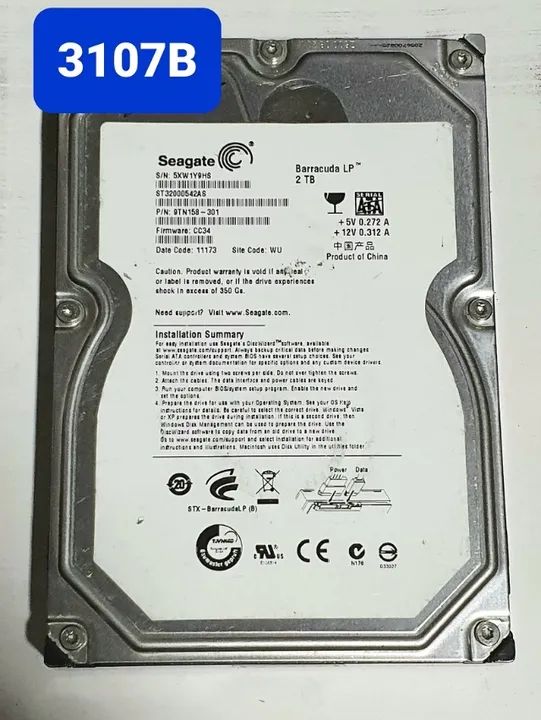 Placa HD 2 Tb St32000542as - Fw: Cc34 - Cod. 3107b