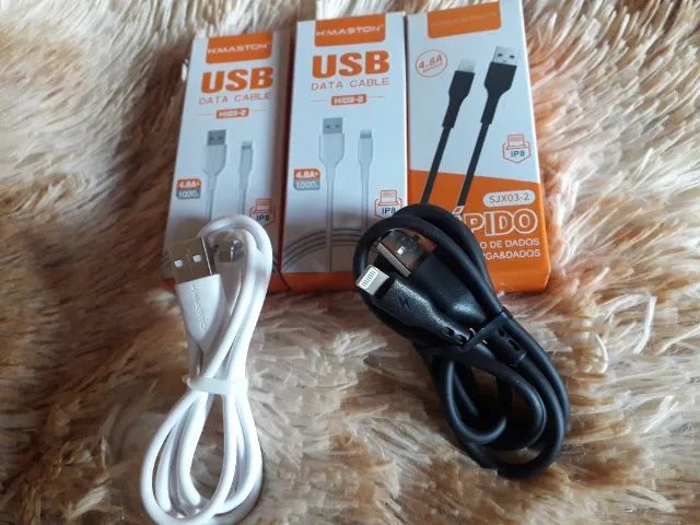 Cabo USB Carregador/ Cabo de Dados 4.8A/ iPhone/ V8/ Tipo-C/ H'Maston Original - Foto 3