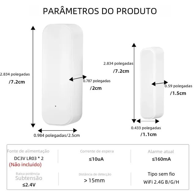 Sensor de Abertura de Portas e Janelas Tuya Wifi Inteligente, Compatível com Alexa  - Foto 6