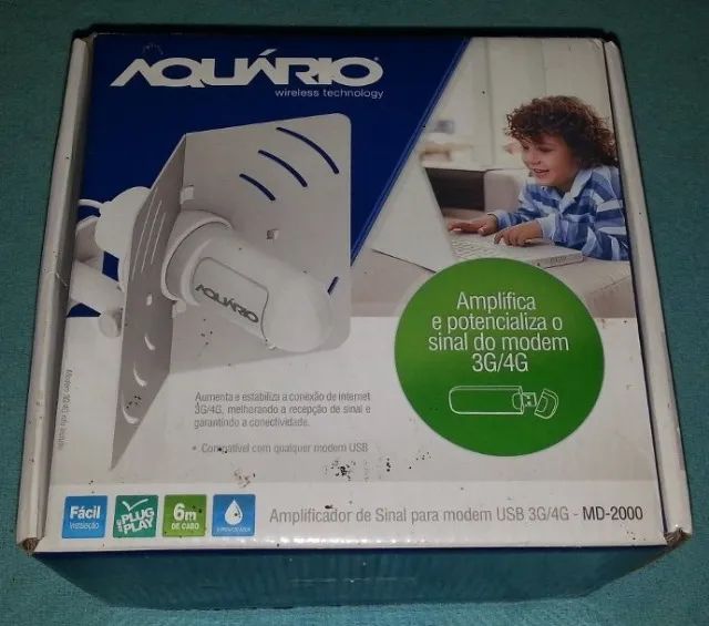 Antena Amplificadora Sinal 4G - Aquario MD2000 + Modem 3G + 4G