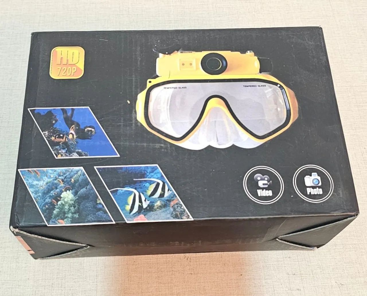 Máscara de mergulho com câmera HD 720p - Novo
