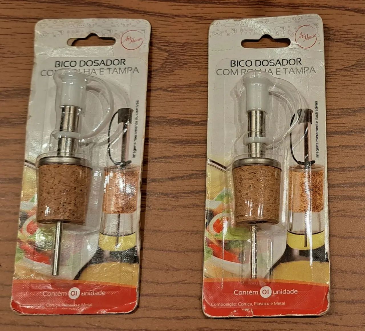 Bicos dosadores inox com rolha e tampa - NOVOS