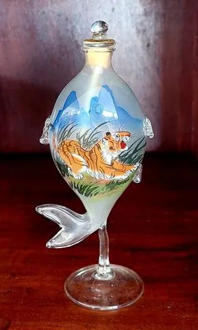 Perfumeiro Oriental Antigo Desenho Tigre 13,5cm