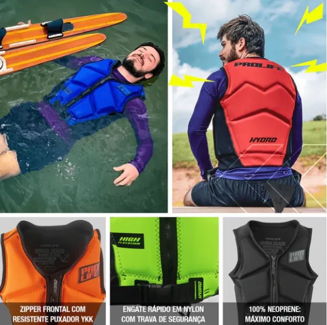 Colete Salva-Vidas Prolife Hydro para Jet-ski (novo) - classe V - todos os tamanhos - Foto 2