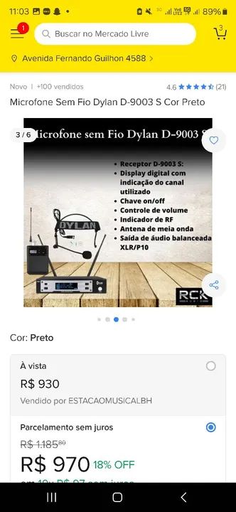 Microfone Sem Fio Dylan D-9003 S Cor Preto - Foto 2