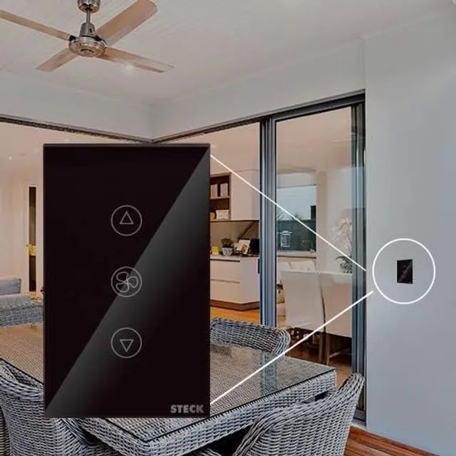 Interruptor Inteligente Smarteck 4X2" Ventilador Touch Wi-fi Preto, compatível Alexa - Foto 4