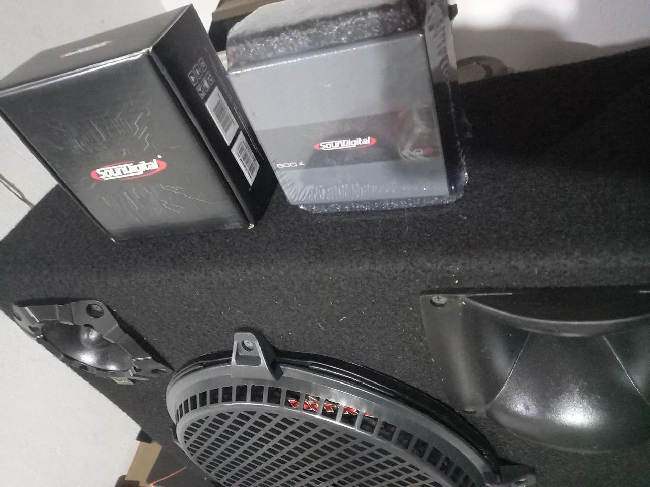 Modulo Amplificador digital Soundigital 800.4 + caixa  trio spyder nitro jbl 