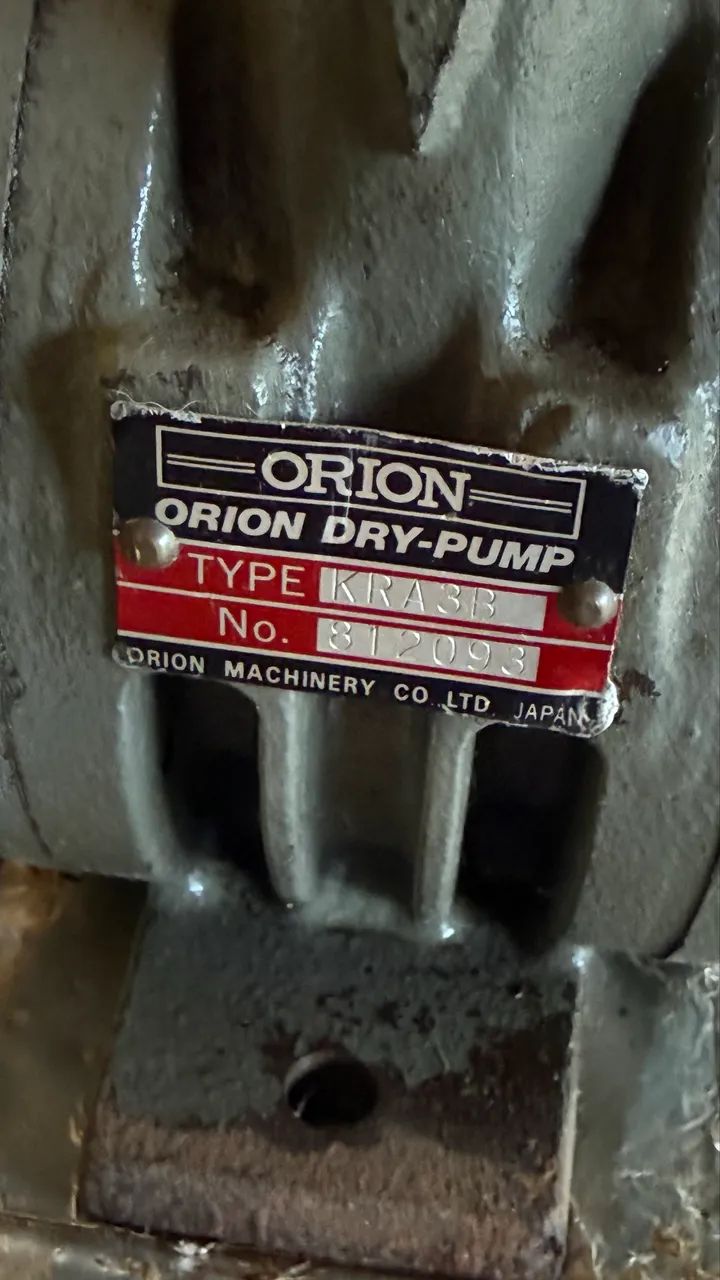 bomba a vácuo seca ORION Type KRASB, fabricada pela ORION MACHINERY CO. LTD JAPAN  - Foto 2
