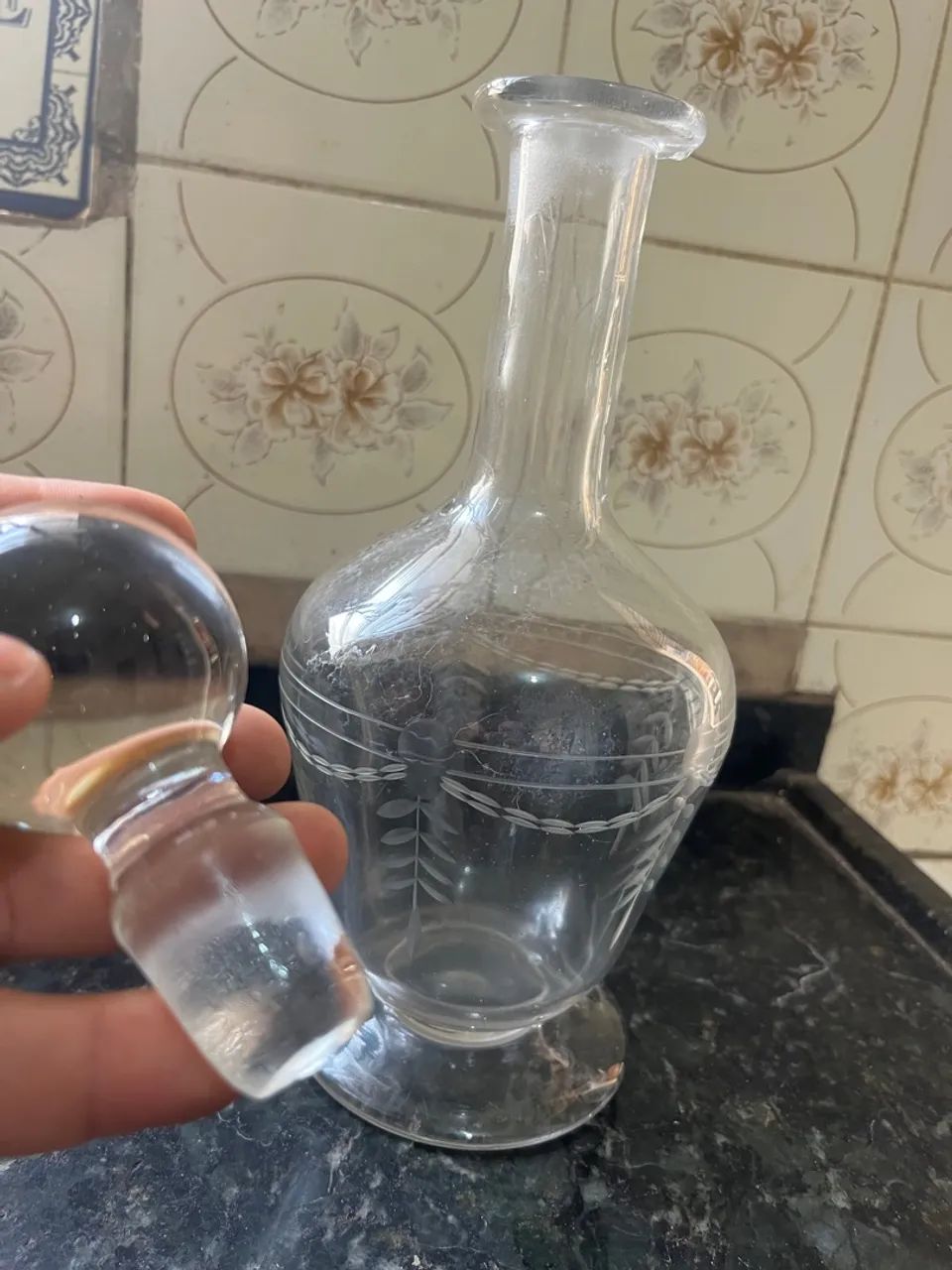 Decantador de cristal antigo - Foto 2