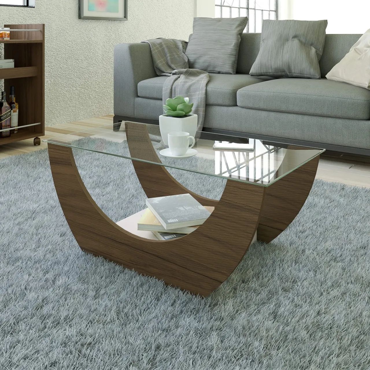 Mesa de centro moderna em madeira e vidro64962149809794120