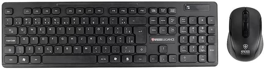 Combo Kross Teclado e Mouse USB, Sem Fio, Elegance - KE-KM558V1 - Preto