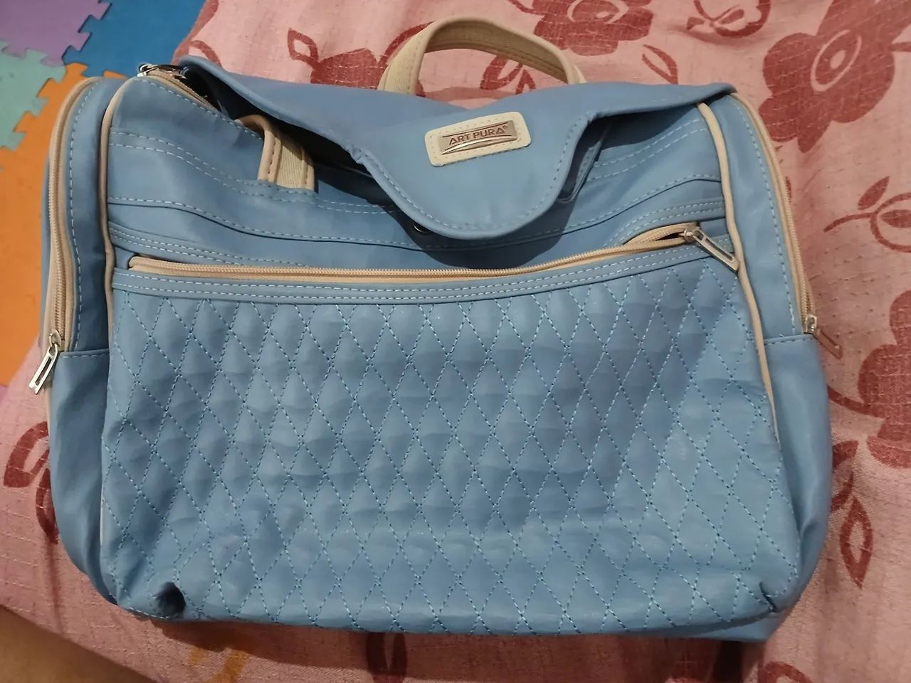 Bolsa maternidade azul Arte pura