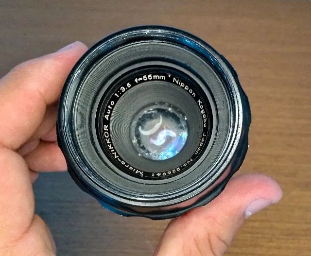 Camera Nikon F com Lente Micro-NIKKOR 55mm f/3.5 (com fungos) e NIKKOR 50mm f/1.4 Perfeita - Foto 3