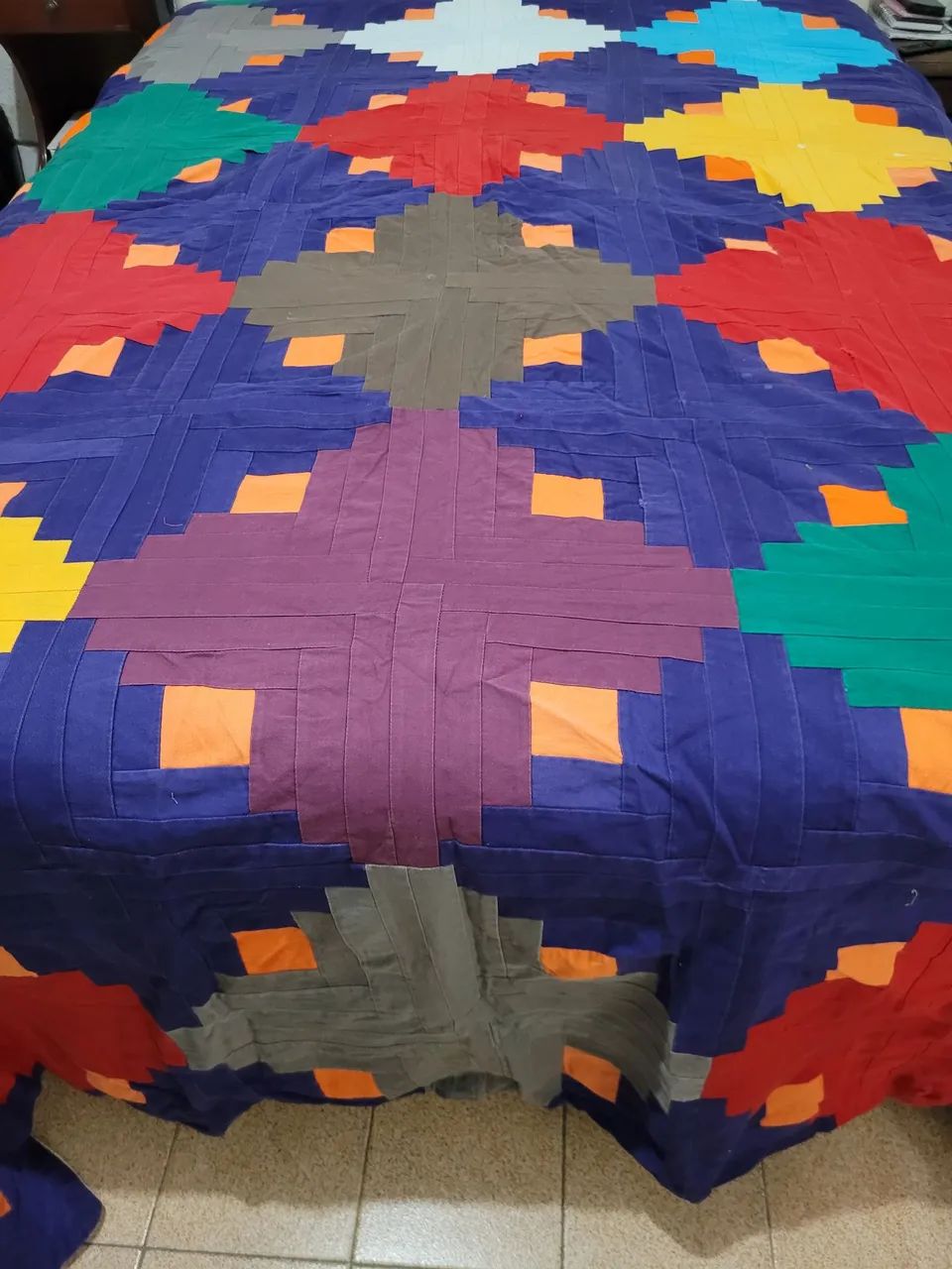 Colcha Artesanal Patchwork Colorida - Foto 2