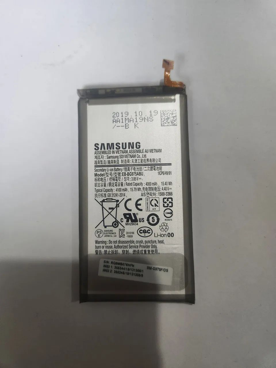 Bateria original samsung s10plus 