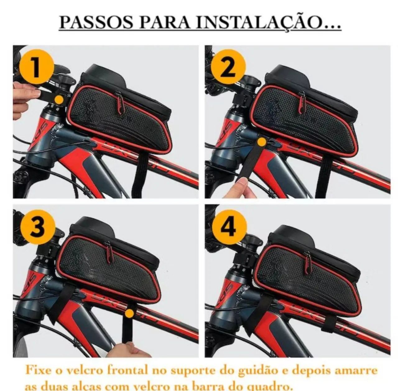 Suporte bolsa para bicicleta celular chuva - Foto 2