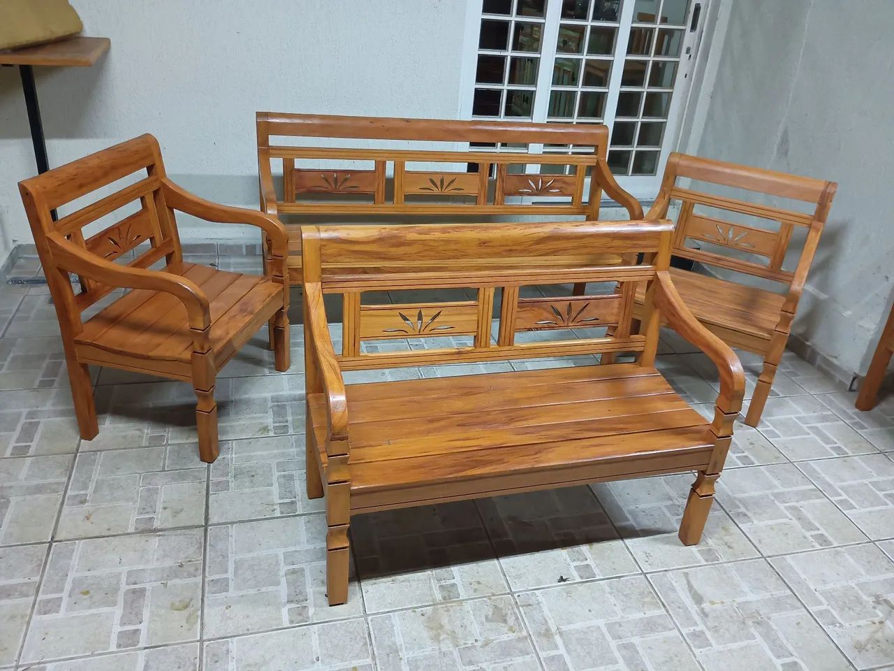Conjunto de 3 peças em madeira maciça - Foto 3