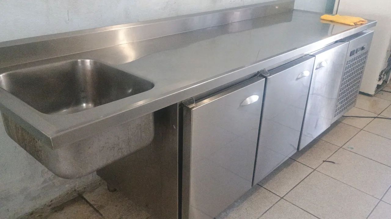 Balcão refrigerado inox com pia entrego hoje mesmo 5700 reais  - Foto 5