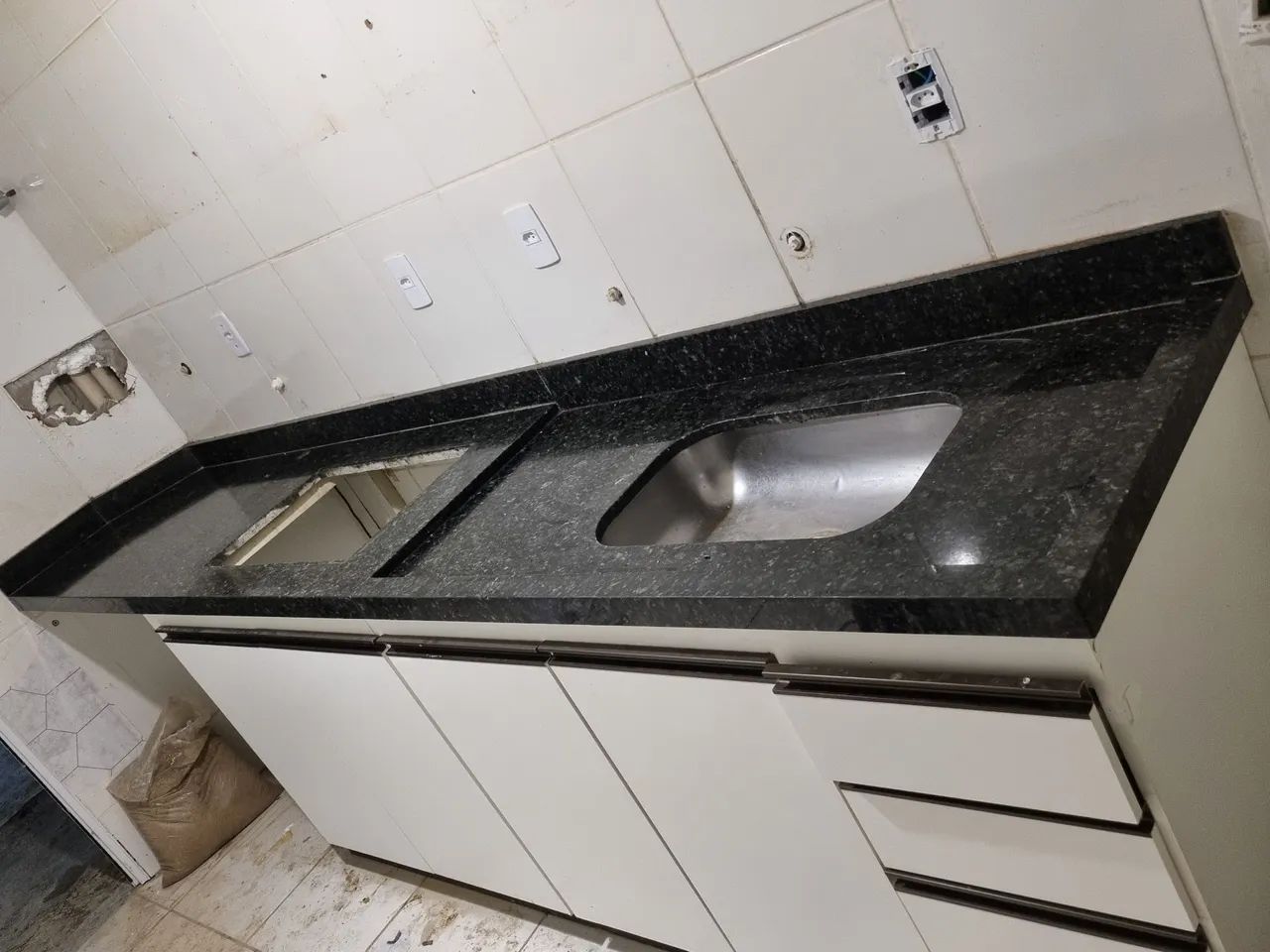 Bancada de Mármore Verde Ubatuba 3,10m - Foto 2