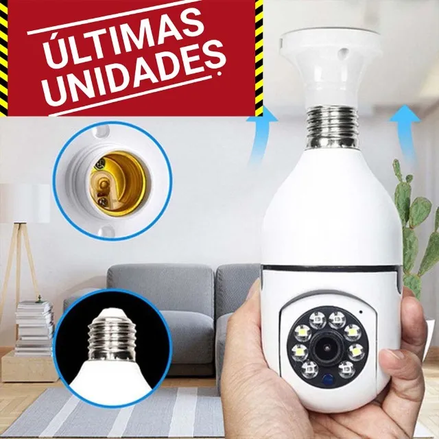 Câmera de segurança WiFi App Yoosee Visão Noturna 360° Bocal Lâmpada 