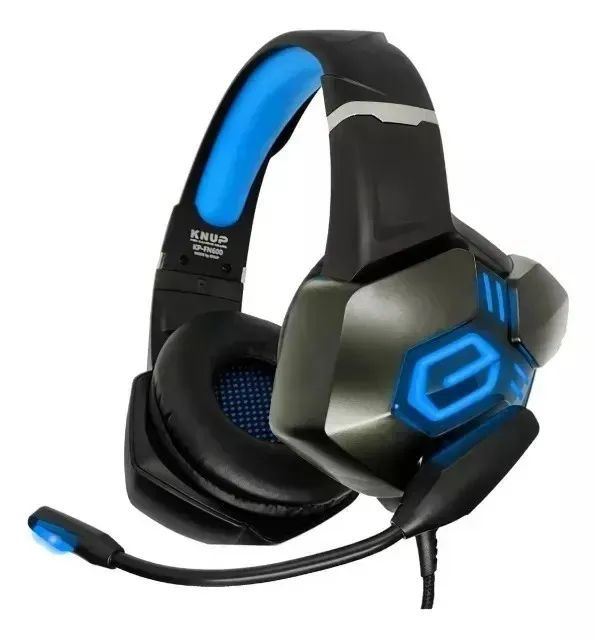 Headset Gamer Knup KPFN600 - Com Fio, LED, Microfone, Compatível com PC, PS4 e Xbox One 