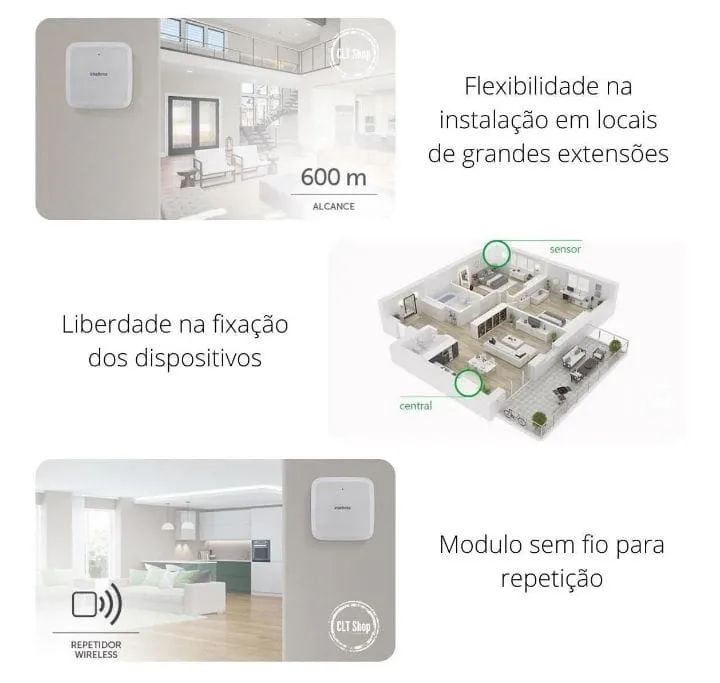 Repetidor de sinal sem fio para central de alarme Amt8000 - Foto 3