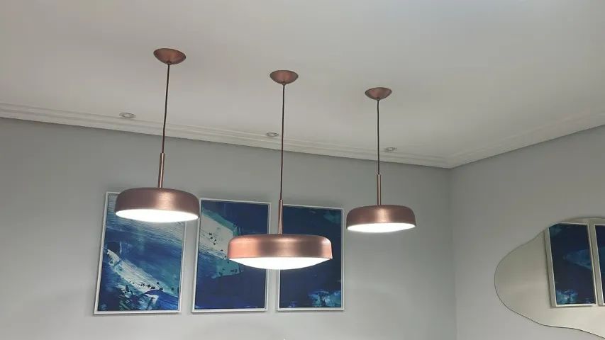 Conjunto Lustres Redondos cor Bronze