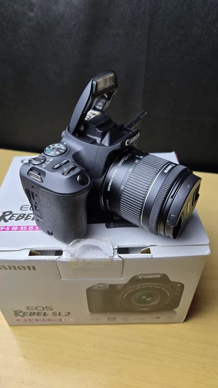 CAMERA CANON SL2 COMPLETA COM LENTE 18 35 - Foto 5
