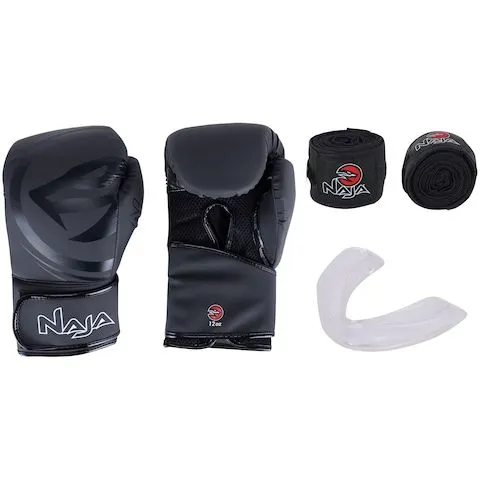 Kit de Boxe Completo Naja - Luvas, Bandagens e Protetor Bucal