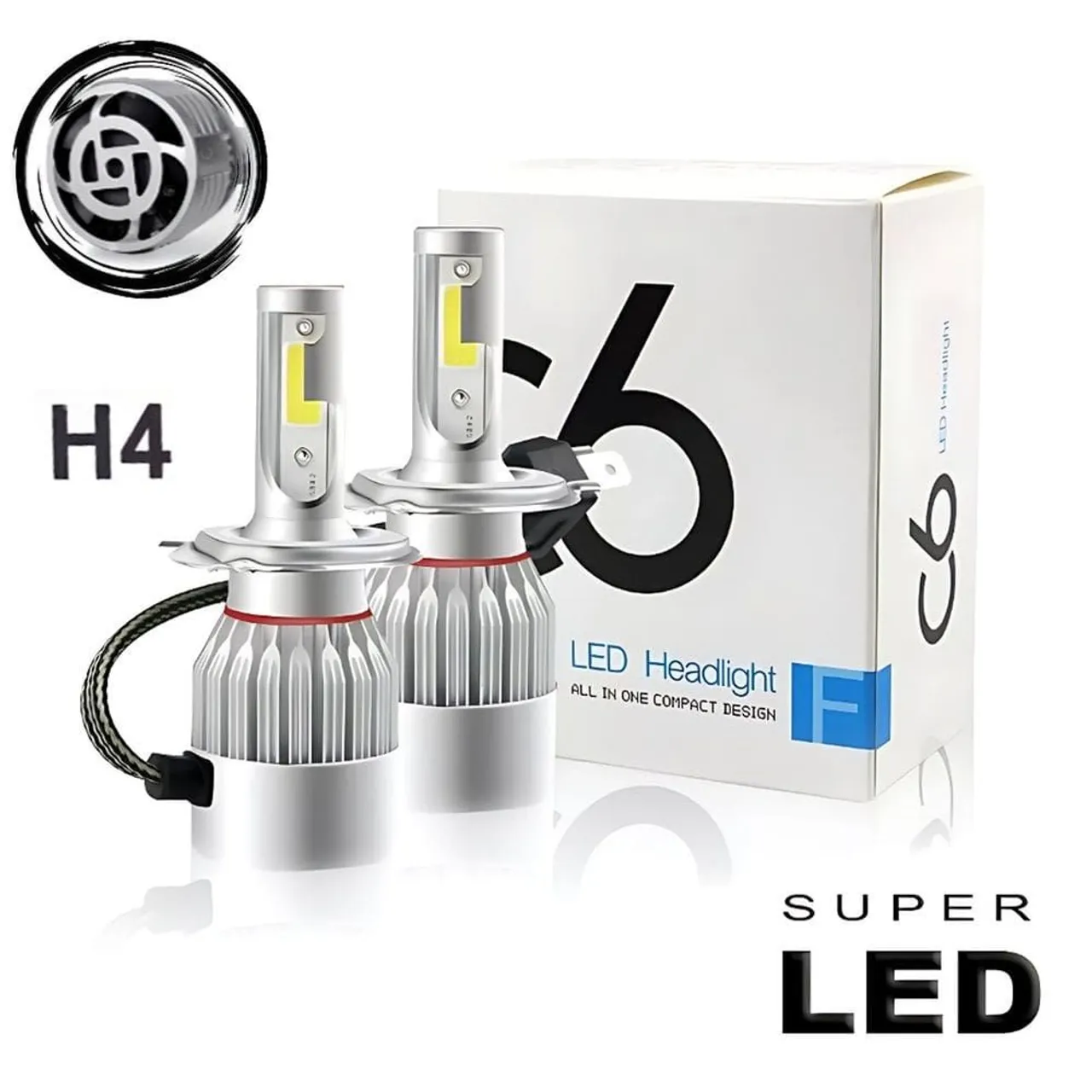 Farol LED C6 H4 - Iluminação Potente e Eficiente