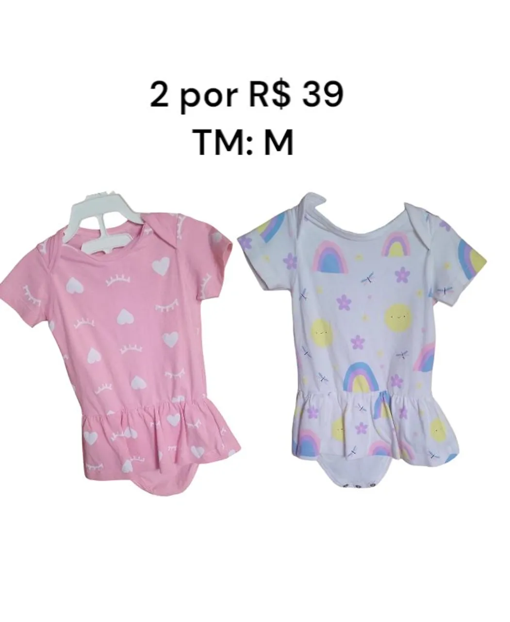 Bodies para bebê 2 por R$39 - Tamanho M