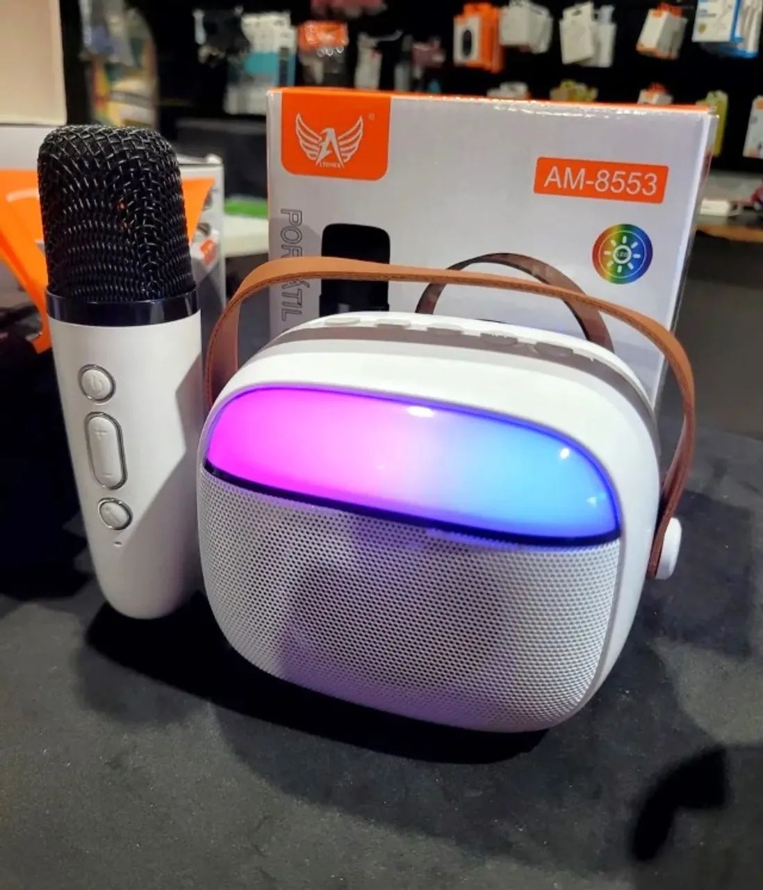 Caixinha de Som Bluetooth com 1 Microfone Sem Fio - Altomex AM-8553