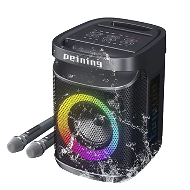 Caixa de Som Bluetooth Portátil Peining PEI-SP03 120W Som Potente e Iluminação LED Dinâmic