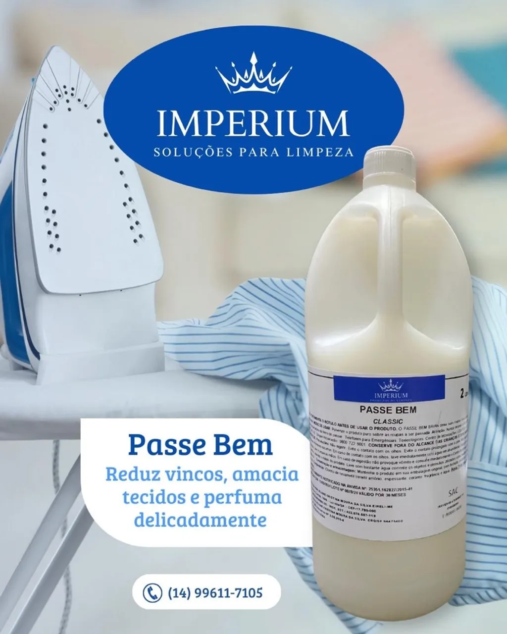 Passe Bem Imperium - Amacia, Reduz Vincos e Perfuma