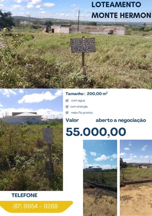 Terreno Loteamento Monte Hermon - Garanhuns PE - 55.000,00