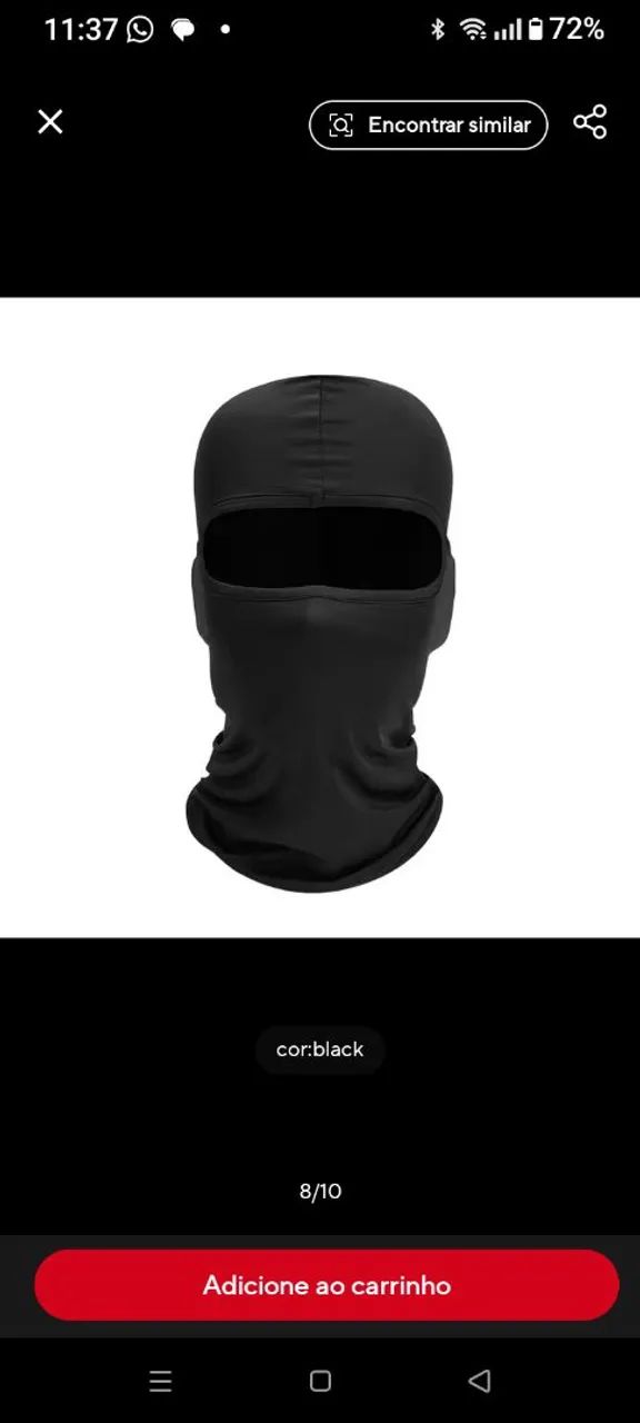 Balaclava para moto bicicleta