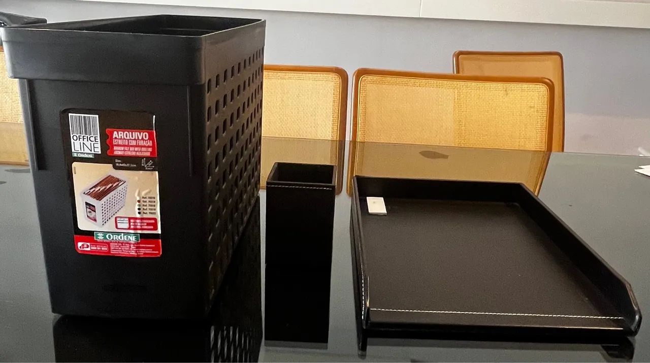 Kit itens para organização e arquivo -escritório