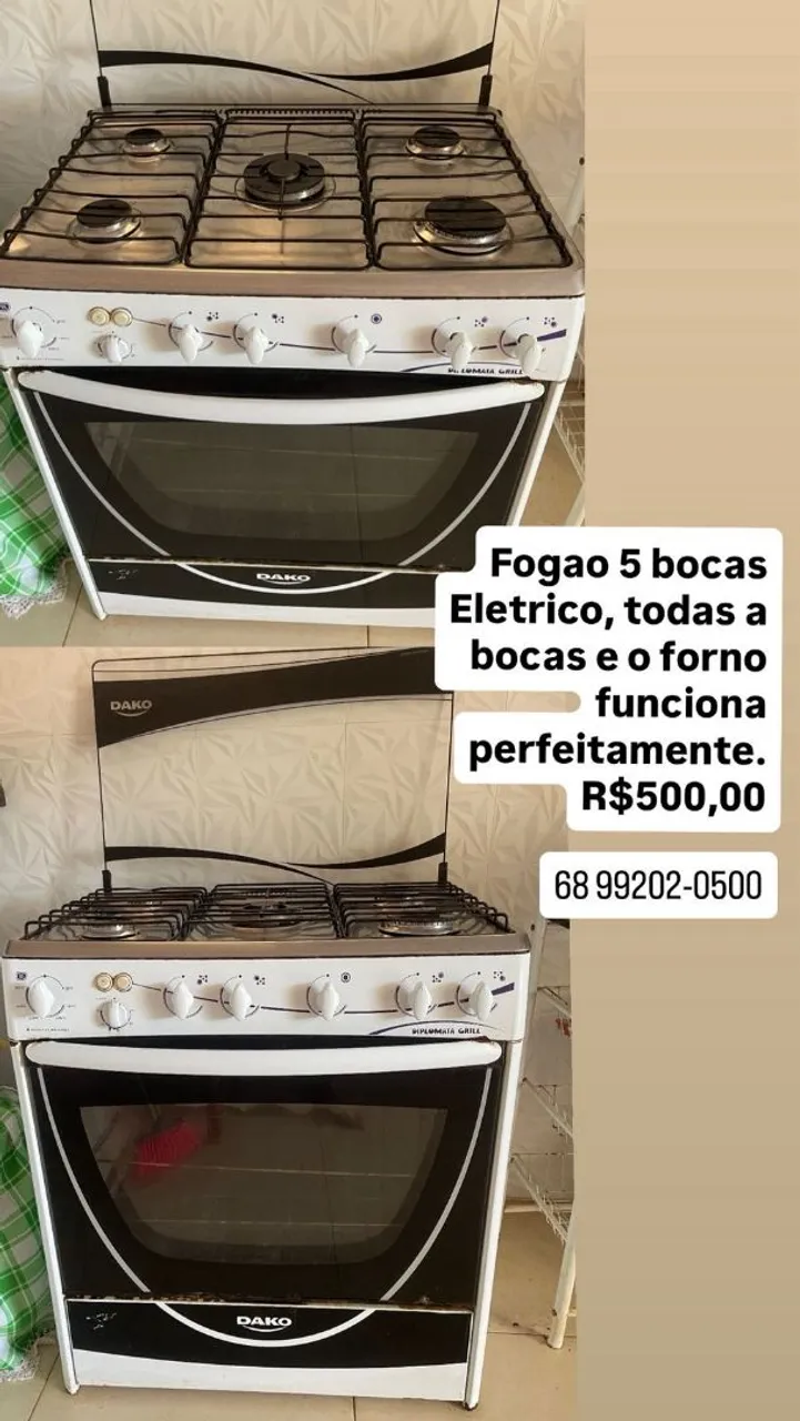 Fogão 5 bocas Elétrico Dako