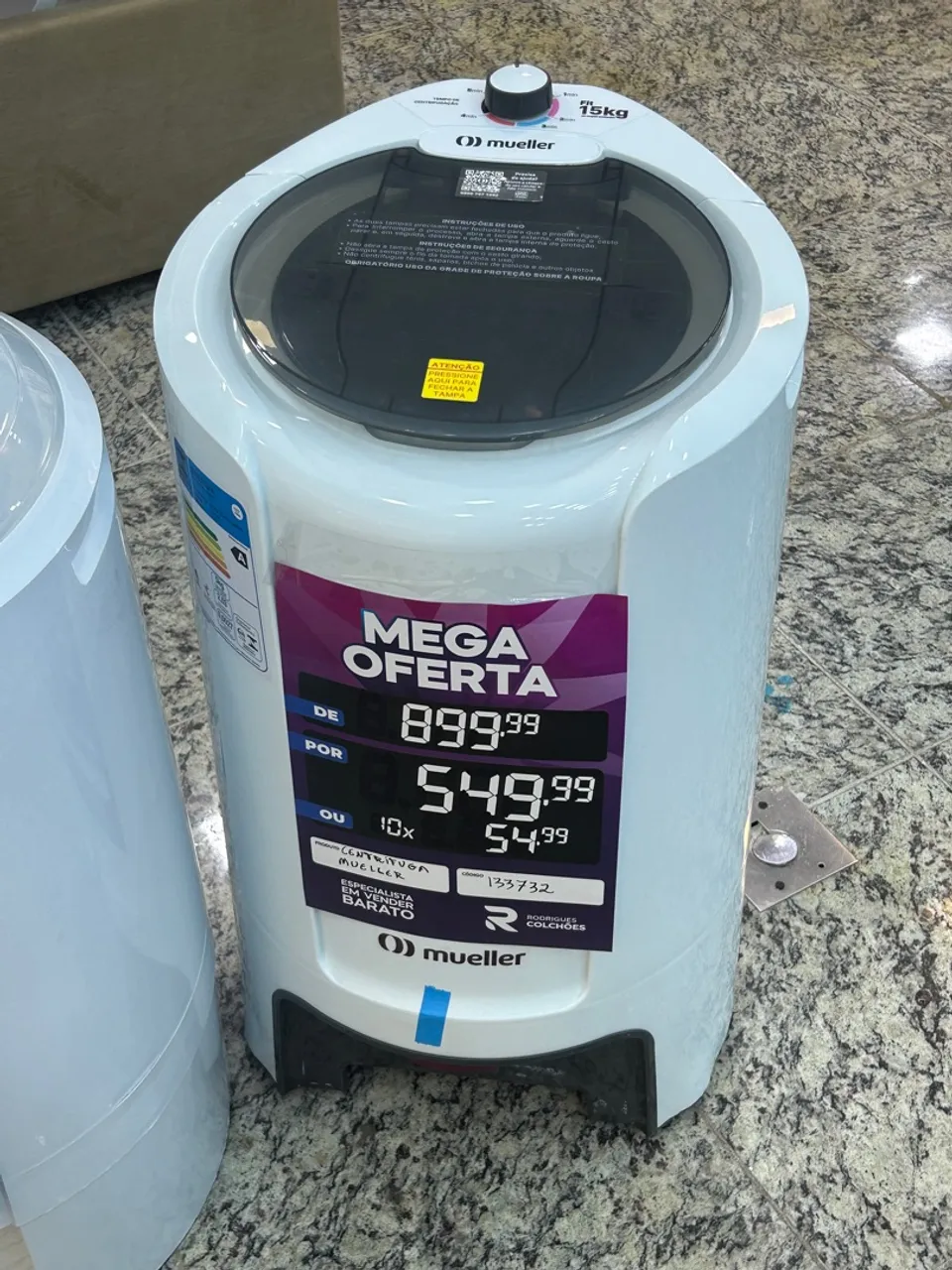 Centrífuga de Roupa Mueller 15kg - Mega Oferta!