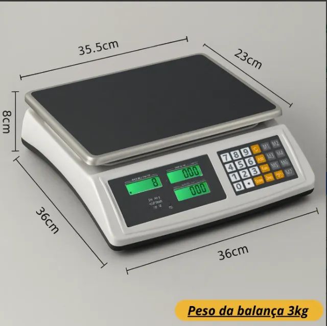Balança Digital Profissional Alta Precisão Até 40 Kg   - Foto 3