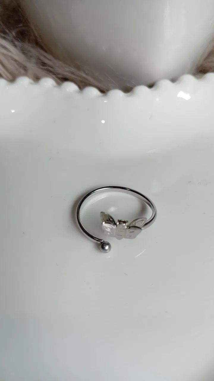 Anel de aço inoxidável de borboleta  - Foto 4