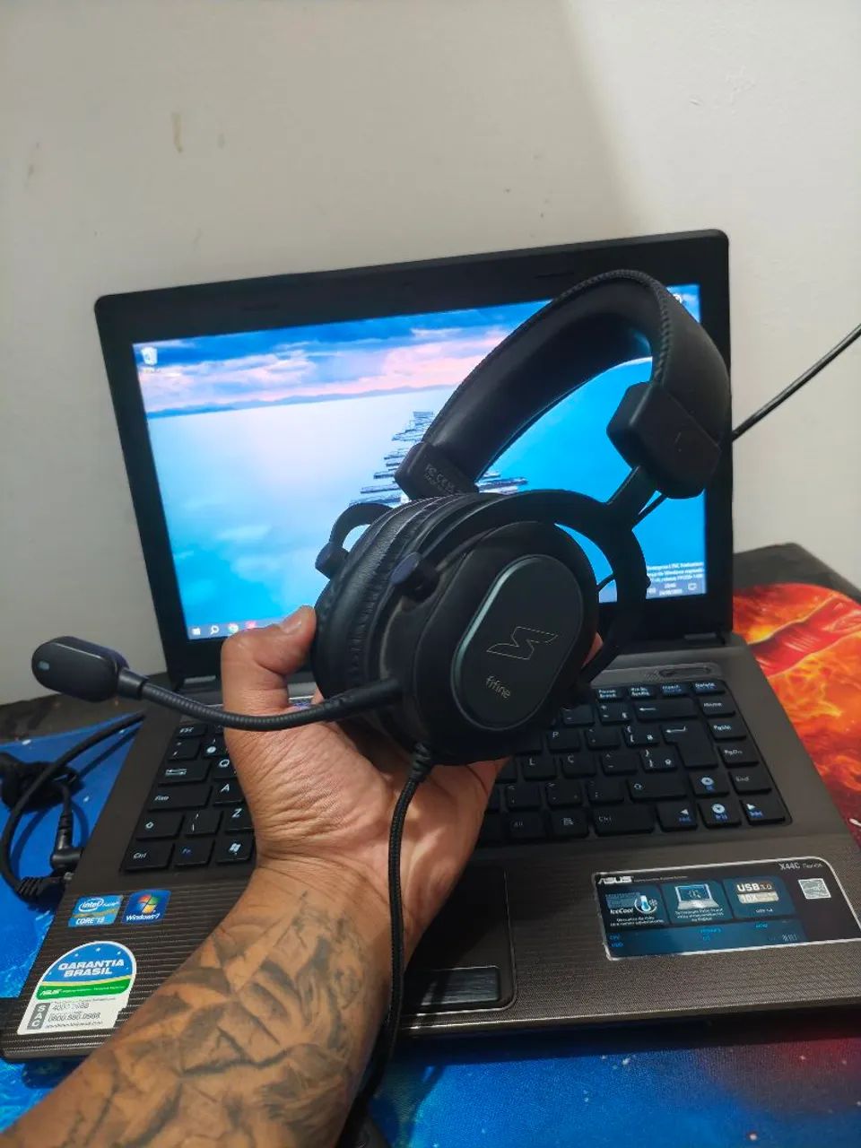 Headset Gamer FIFINE H6 USB 7.1 Surround RGB 50 mm Seminovo com Microfone Funcionando - Foto 4