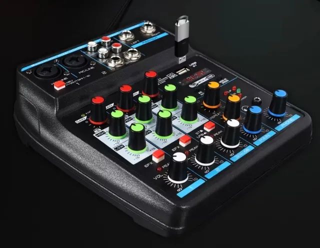 Mesa de som 4 canais - Efeitos - Bluetooth - USB Mp3 (NOVA) - Foto 4