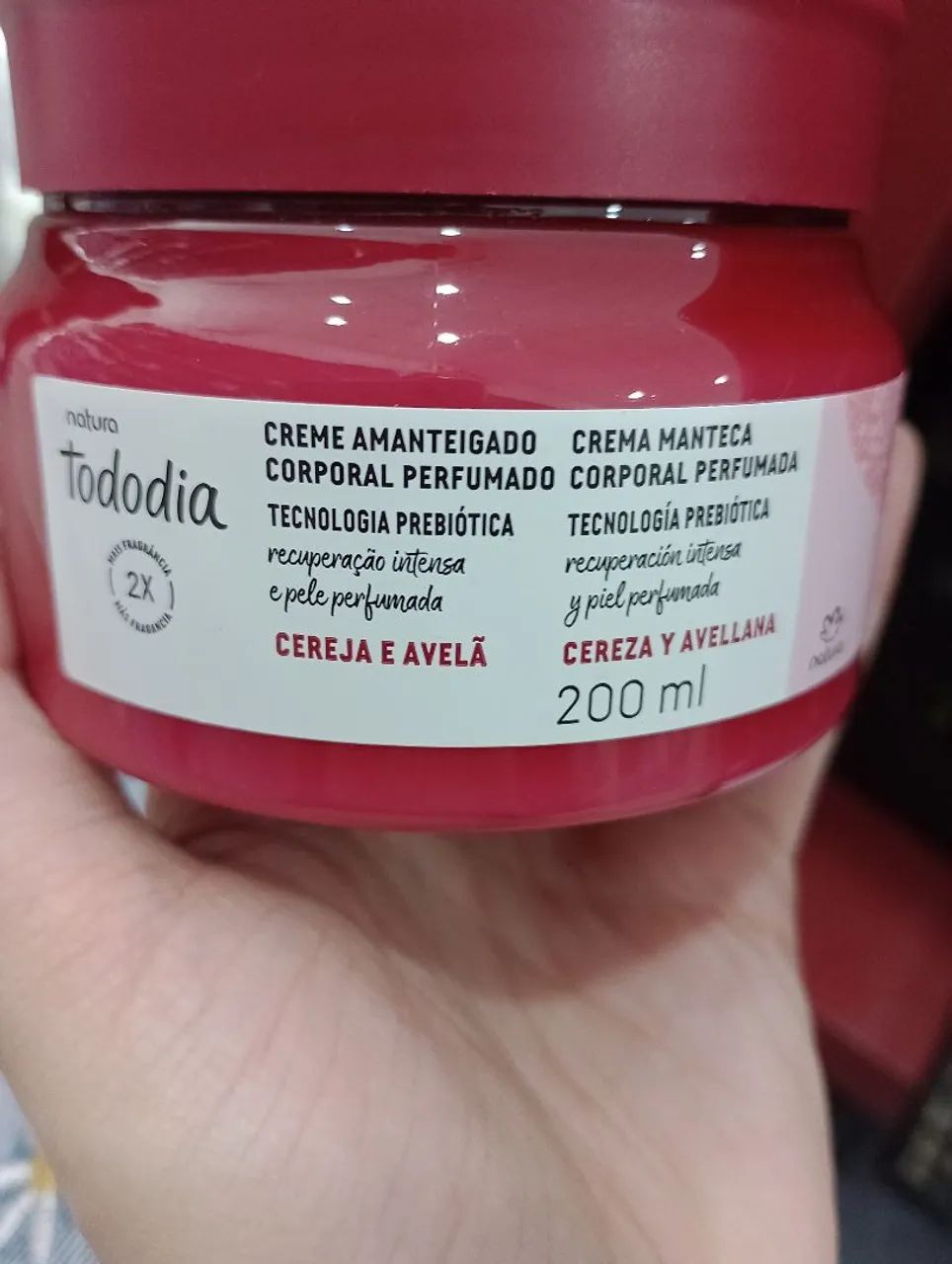 Creme Corporal amanteigado Tododia Cereja e Avelã 200ml - Foto 2