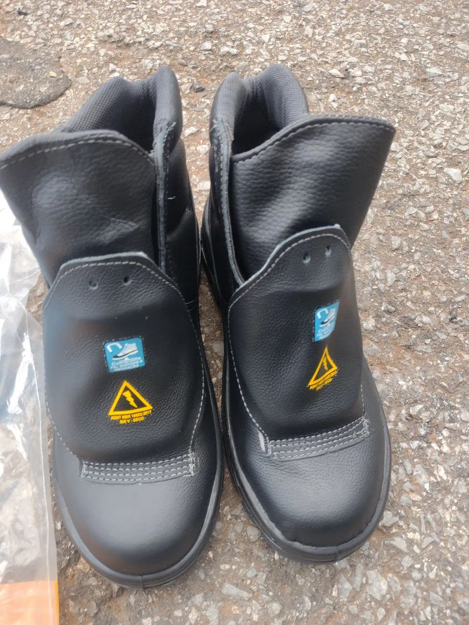 Botas bico de aço de couro 